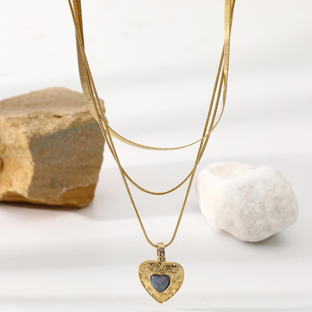 Trendy Multi-layer Heart Shaped Necklace For Women Elegant Fashion Jewelry Accessory