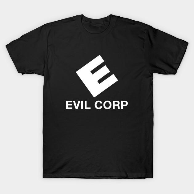 Мужская черная футболка с принтом Логотип Evil Corp - Mr Robot Печать на трансферной бумаге без вырезания Хлопковая футболка