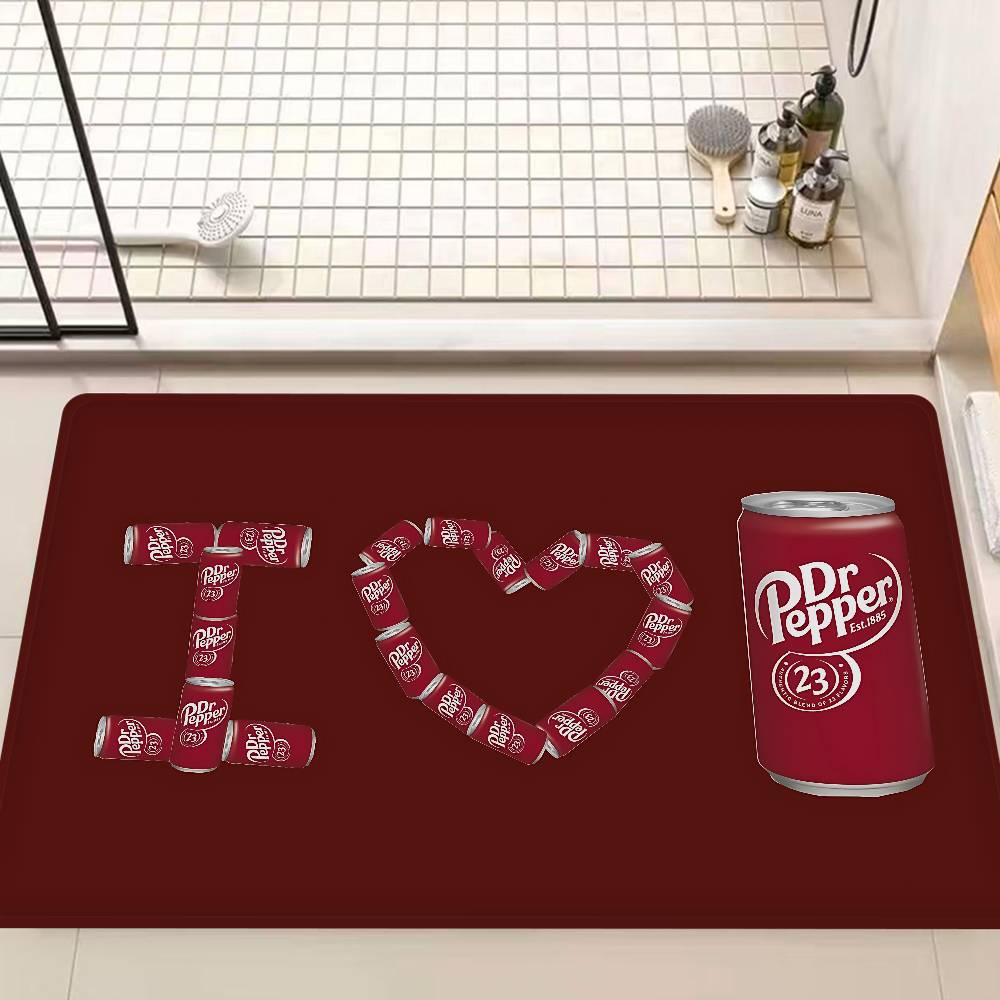 D-Dr Peppers Logo Floor Mat Rectangle Anti-slip Home Soft Badmat Front Door Indoor Outdoor Mat Welcome Doormat