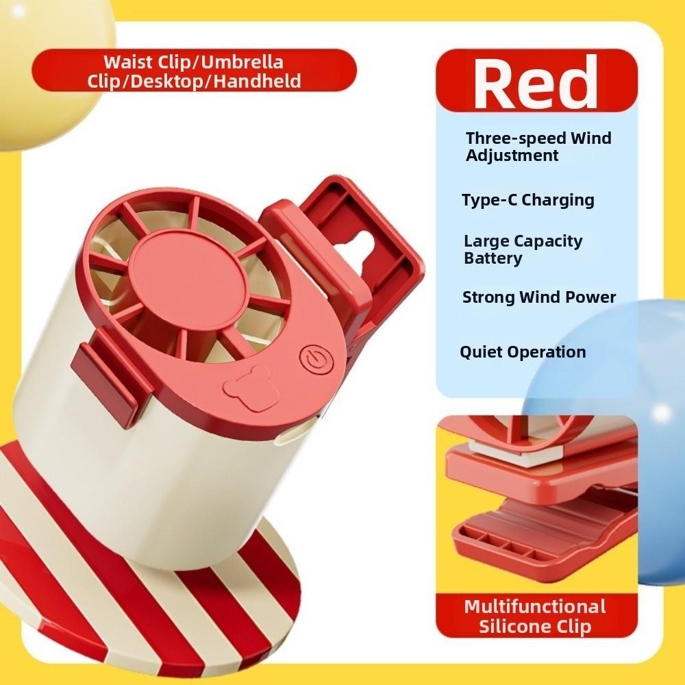 360° Rotatable Clamp Mini Fan 3-Speed Handheld Fan Portable Waist Clip Fan For Bike Umbrella