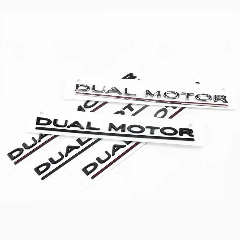 ABS Dual Motor Letters Rear Boot Tailgate Trunk Logo Emblem Badge Car Sticker Decal for Tesla Model 3 Model X Model S Y NH1