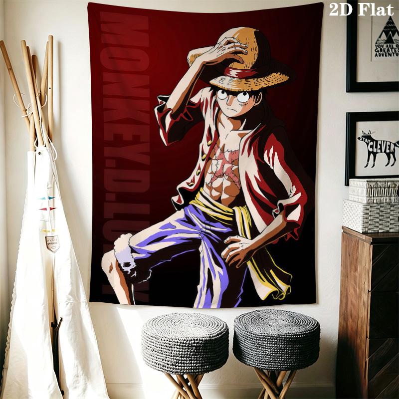 Тканевое панно с Манки Д. Луффи из One Piece Эстетичное настенное панно Печатный тканевый плед Декоративные панно для спальни гостиной Домашний декор