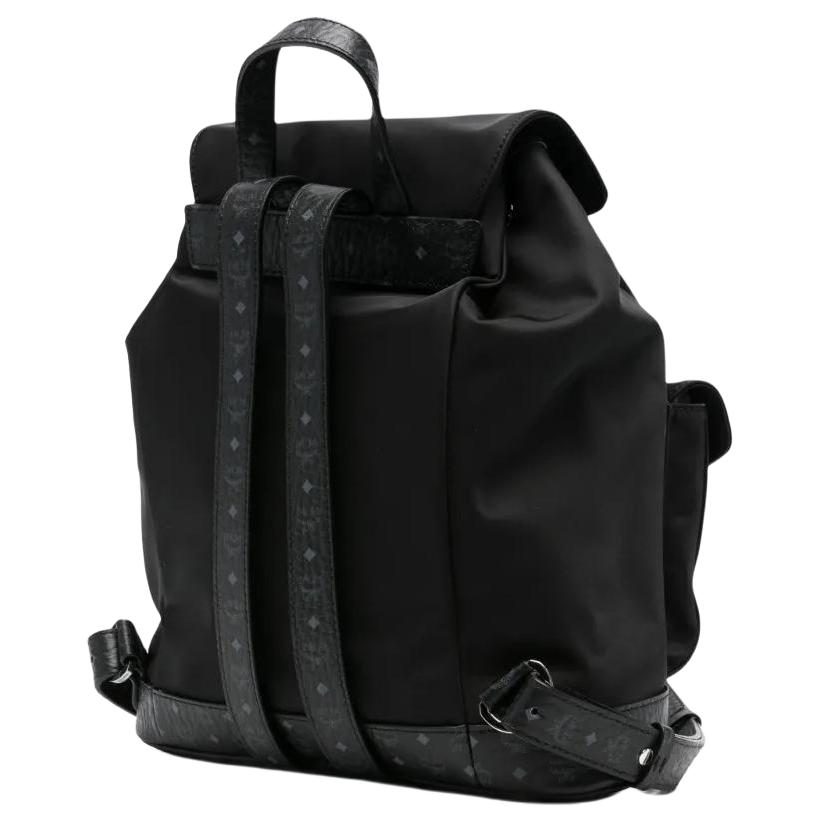MCM Ensi En Aren Metal Hardware Recycled Nylon Backpack Women backpack Black MWKFATA04BK001