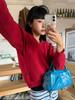 Свитшот с V-образным вырезом BENETTON (красный)