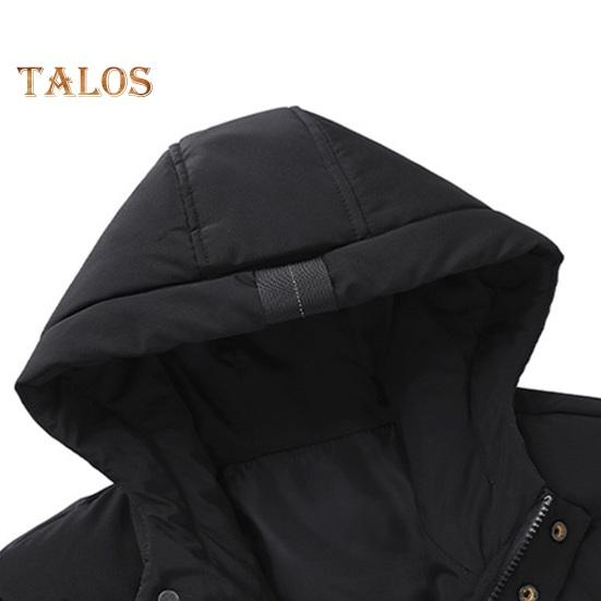 Мужское хлопковое пальто с капюшоном, длинными рукавами, карманами, длинный пуховик, застежка-молния, однотонные карманы, утолщенная повседневная верхняя одежда