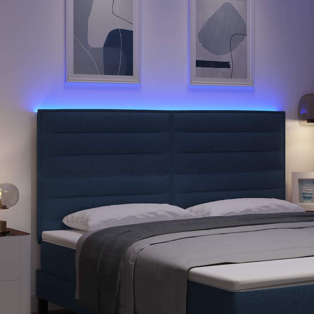 LED Headboard with Blue LED Light Strips 180 cm Fabric