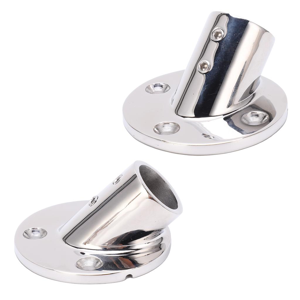 Boat Hand Rail Fitting Stainless Steel 45 Degree Round Base Tube Marine Hardware Flange Base Deck Railing