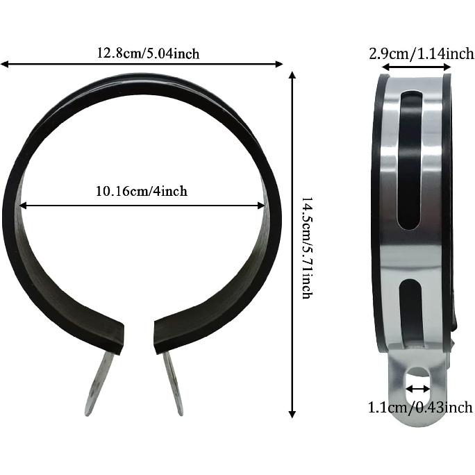 Universal Motorcycle Exhaust Clip Clamp Muffler Pipe Hanger Bracket | Half Round, Suitable for Most Motorcycles