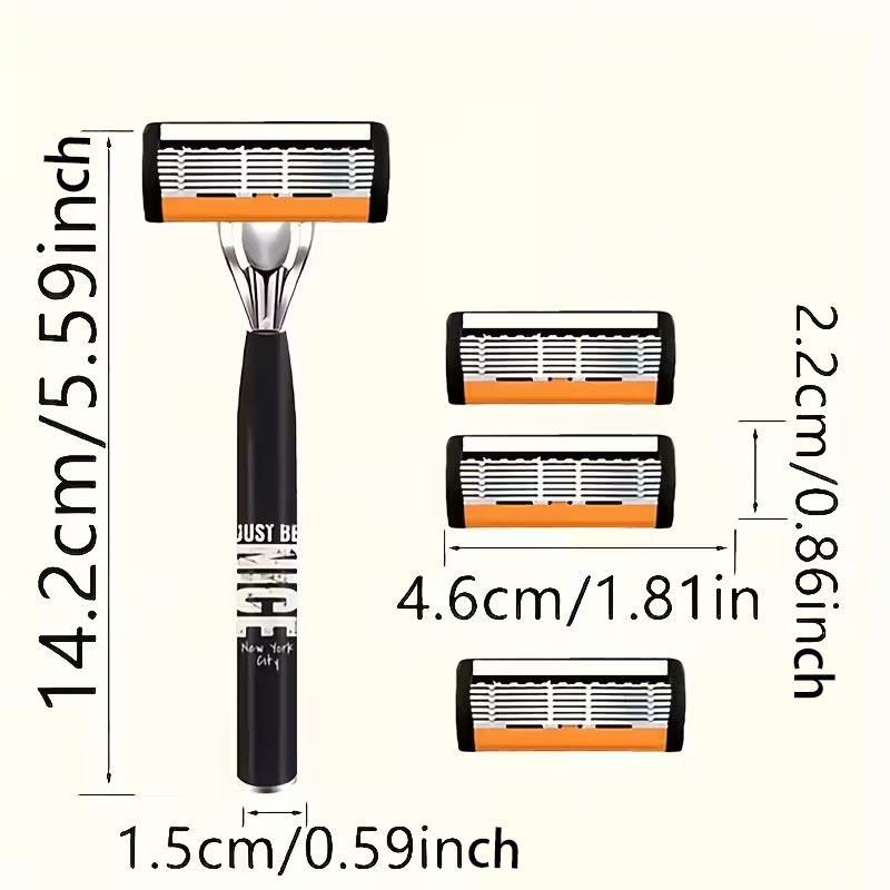 Six-Layer Razor Blade Shaver with Metal Holder for Hair Removal