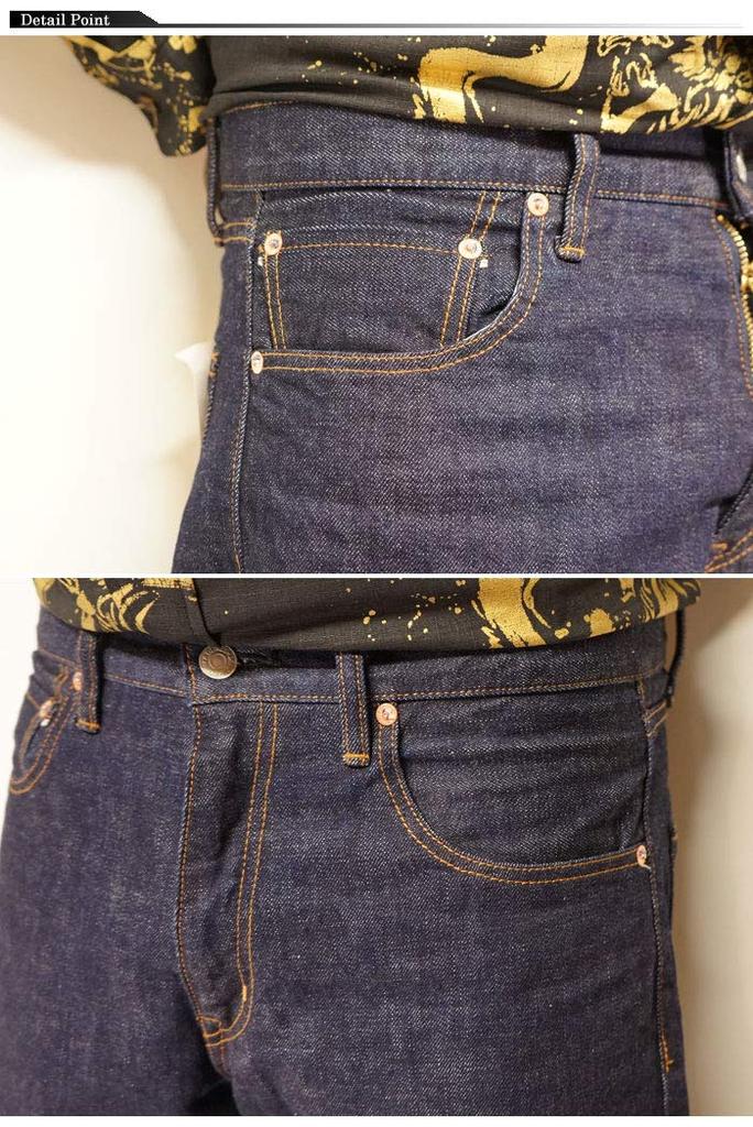 Kojima Jeans KOJIMA GENES 15 унций Сельвидж Джинсы широкого прямого кроя с кантом Деним Сделано в Японии Одна стирка Мужские RNB-102WW-Denim-34