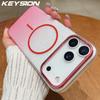 KEYSION Роскошный градиентный блестящий магнитный чехол для телефона MagSafe для iPhone 17 Pro Max 17 Air Прозрачная жесткая ПК Противоударная задняя крышка