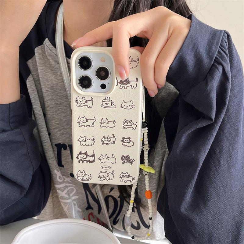 Simple Niche Cute Cat for IPhone15ProMax for Apple 14/13/12 Mobile Phone Case High-end Sense for Women