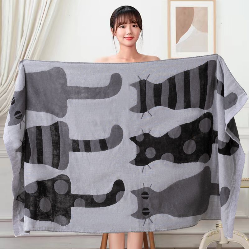 70x140 см банное полотенце из хлопковой марли для взрослых, бытовое, впитывающее, безворсовое, милое, мягкое, с рисунком из чистого хлопка, банное полотенце с песком