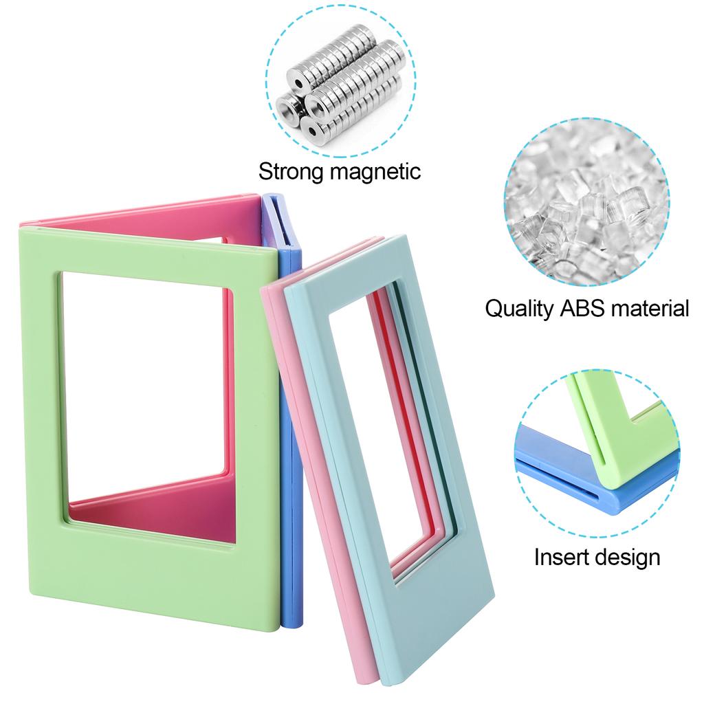 Magnetic Picture Frame Plastic Photo Holder for Fridge Refrigerator Magnets for Polaroid Photos