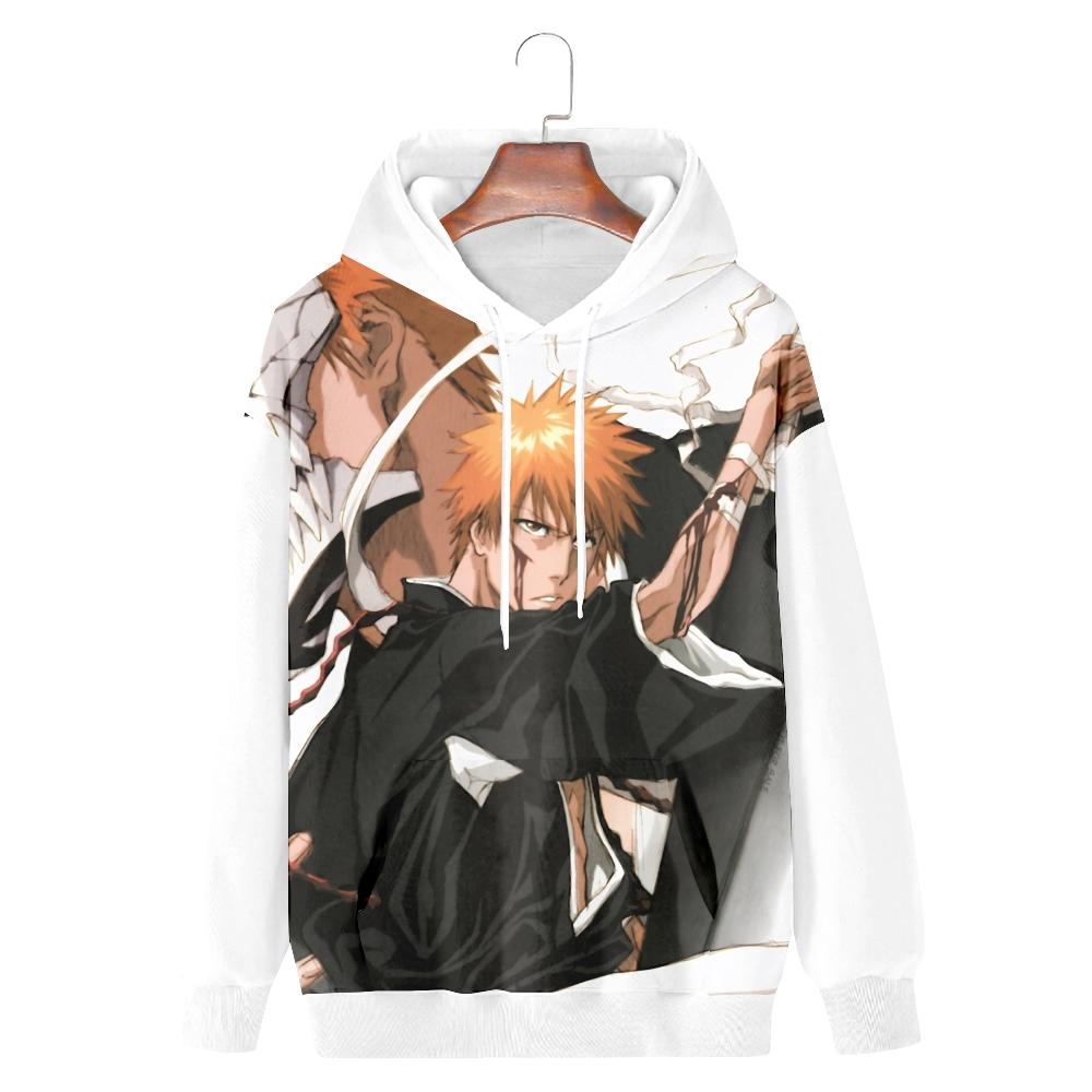 Худи из аниме BLEACH Осенний пуловер Модный унисекс с длинным рукавом Повседневный уличный стиль Свободная одежда для улицы
