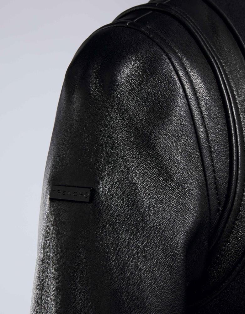 Trench London Stadium Leather Jacket (Black/Black/Black)