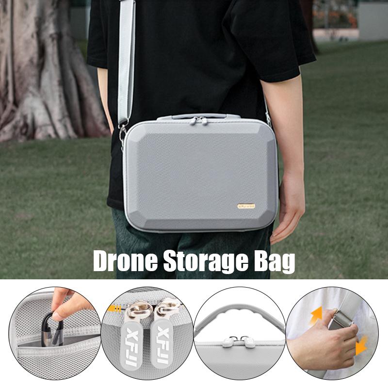 Drone Storage Bag Handheld Flying Camera Accessory Box Splash-proof PU Portable Carrying Case Shoulder Bag for Outdoor Shooting