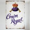 Винтажная металлическая жестяная табличка Crown Royal Whisky, Золотая корона Фиолетовая подушка Ретро Бренд виски Декор Табличка для Бара Мужской комнаты Клуба Ре
