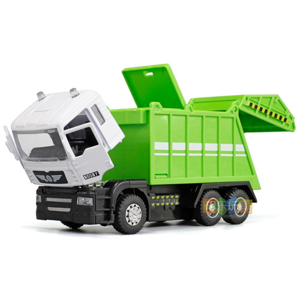 1/50 Garbage Truck Toys Alloy Diecast Cars Trash Truck with Light and Sound Recycled Trucks Toy for Boys