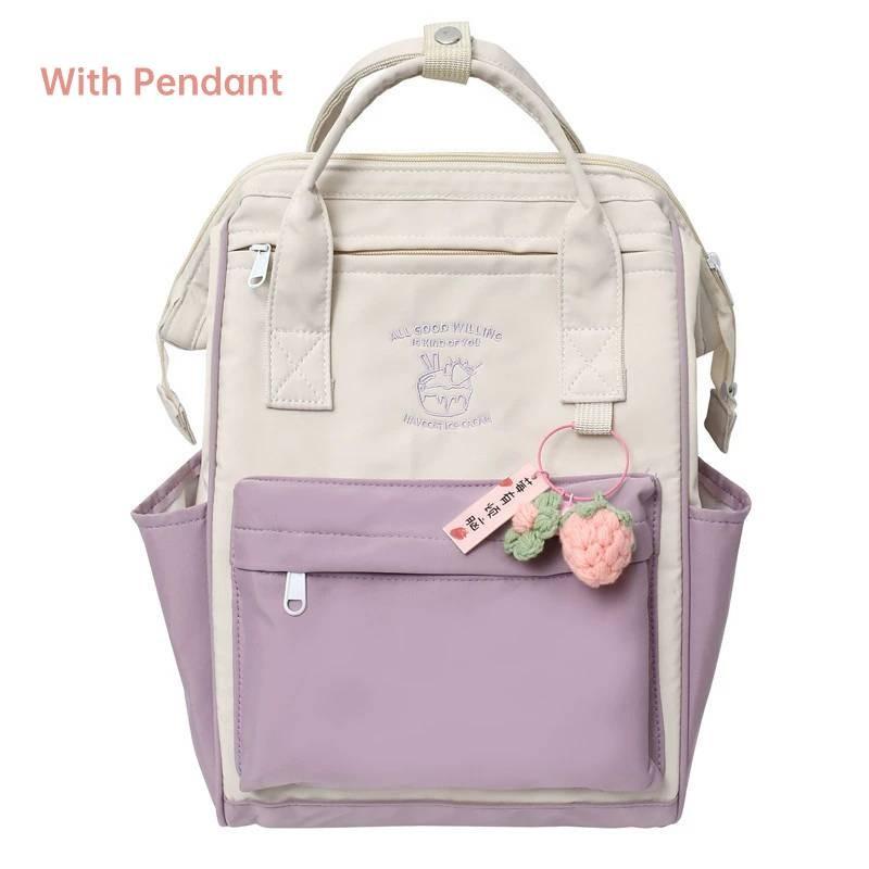Forest Fairy Princess Nylon Backpack Lightweight Waterproof Trendy Student Bag For Girls