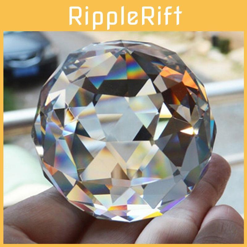 Clear Crystal Cut Sphere 50mm Faceted Gazing Ball Prisms Suncatcher Decor Home