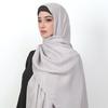 70*175см Мусульманский Серебристый Шифоновый Хиджаб Женский Однотонный Шарф Рамадан Длинная Шаль Однотонный Мягкий Тюрбан Обмотки Повязка на Голову