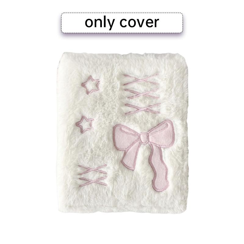 Korea Style A6 Binder Photo Album Cover Plush Bow Protector Case Kpop Idol Photo Collect Card Holder Book School Stationery