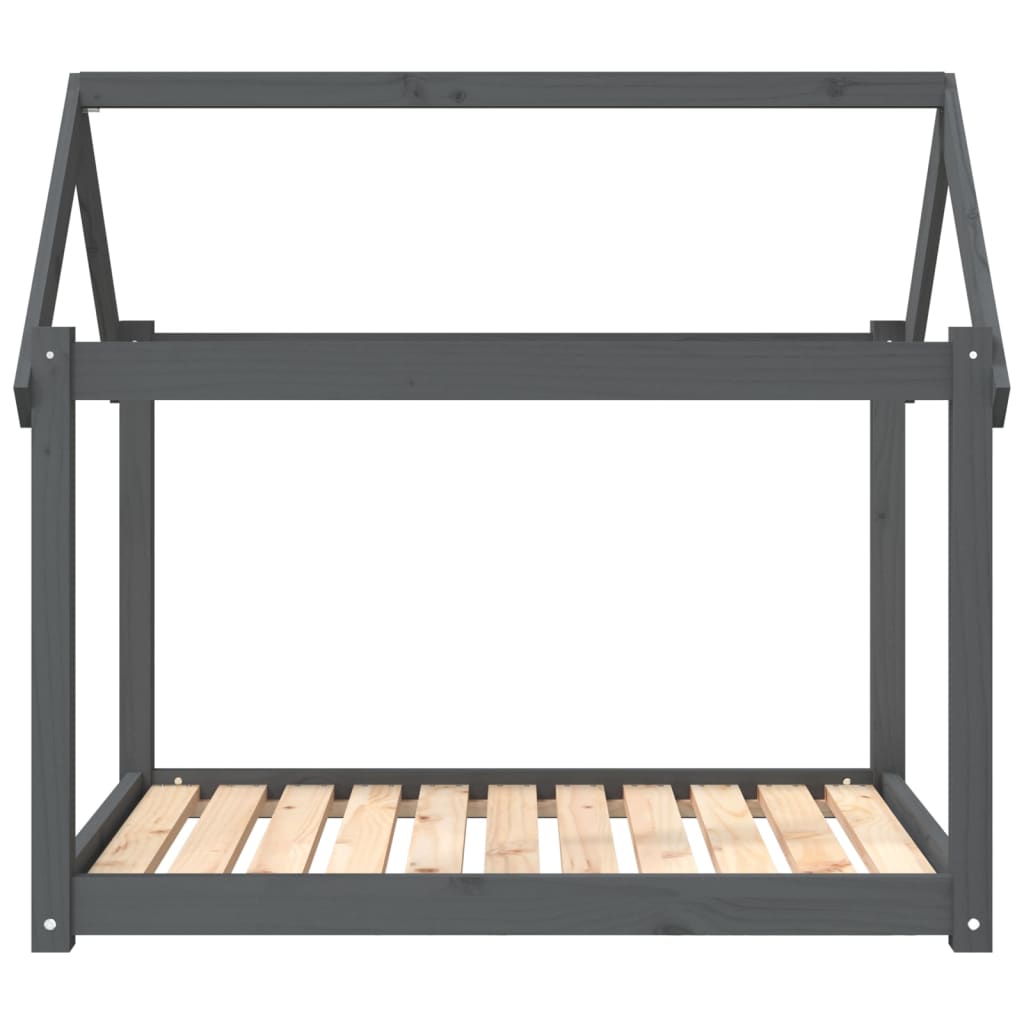 Vidaxl Legowisko Dla Psa, Szare, 101X70X90 Cm, Lite Drewno Sosnowe