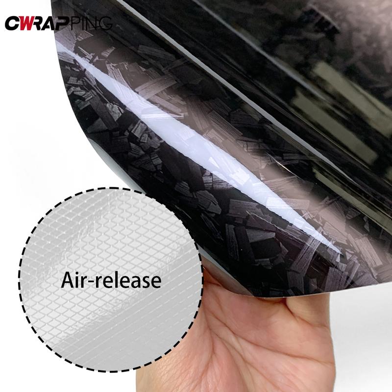 Carbon Fiber Warp Glossy Black Car Film Vinyl Auto Tuning Forged Carbon Fiber Vinyl Wrap Decals Car Stickers for Car Accessories