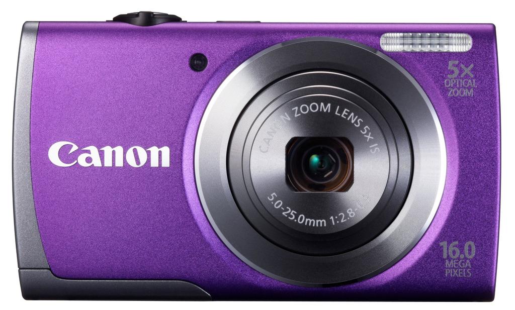 Цифровая камера Canon PowerShot A3500 IS широкоугольная 28 мм 5-кратный оптический зум PSA3500IS (фиолетовый) (PR)