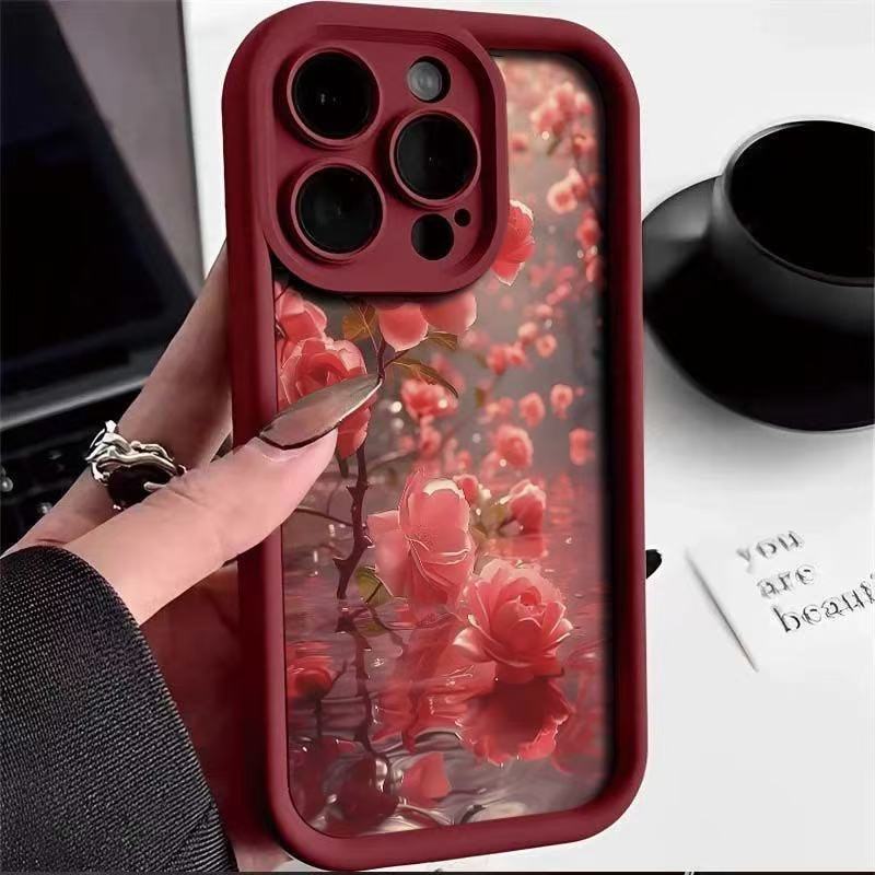 Новый сафлор подходит для чехла на мобильный телефон iphone16 Apple 15promax/14 Япония и Корея 13pro12 индивидуальность 11XR