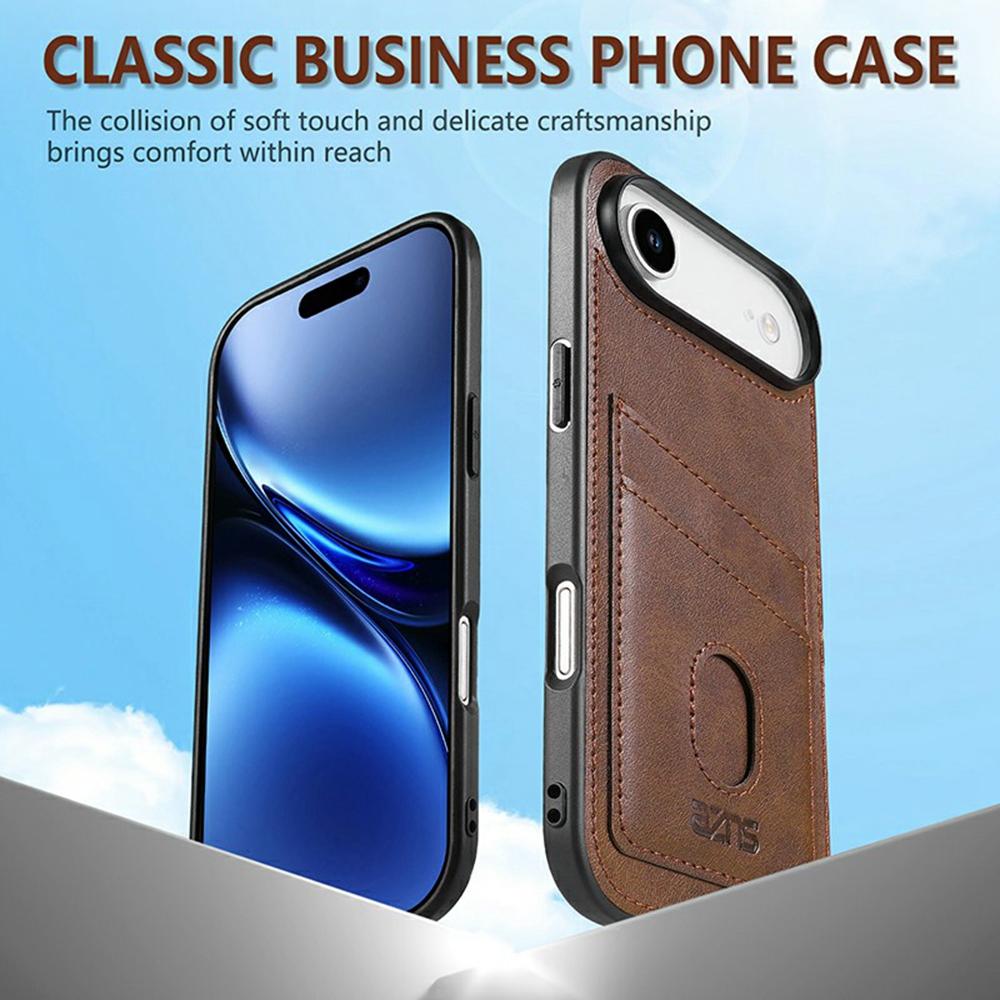 AZNS K1 Series For iPhone Air Case Calf Texture Anti-Drop PU+TPU Phone Cover