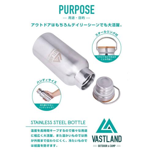 VASTLAND Бутылка для воды из нержавеющей стали, 350 мл, Кружка-бутылка, Изоляция для горячих и холодных напитков, С двойными стенками, Серебристая