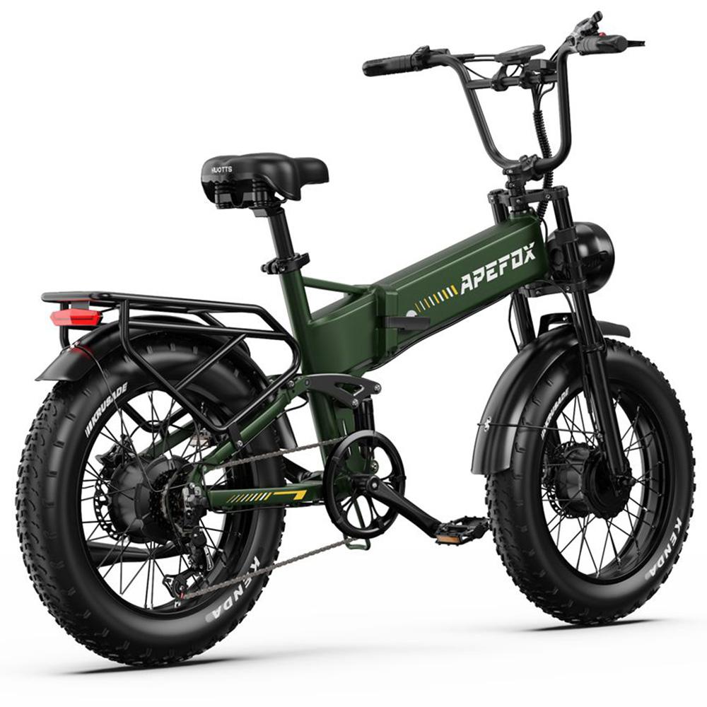 Electric Bicycle Foldable Apefox Rh20 750Wx2 Motor 20"x4.0" Tire 7 Speed All Terrain Adult Electric Bike 48V 22.5Ah Dual Hydraulic Brakes
