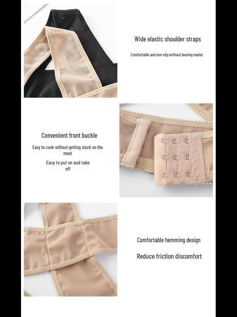 Бюстгальтер с тремя рядами пряжек и антигорбуньями для красивой спины и расширения груди