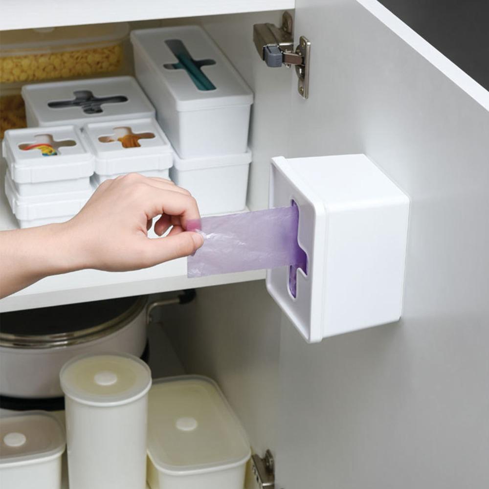 Cross Shaped Trash Bag Dispenser With Lid Storage Box Multipurpose Organizer Bedroom