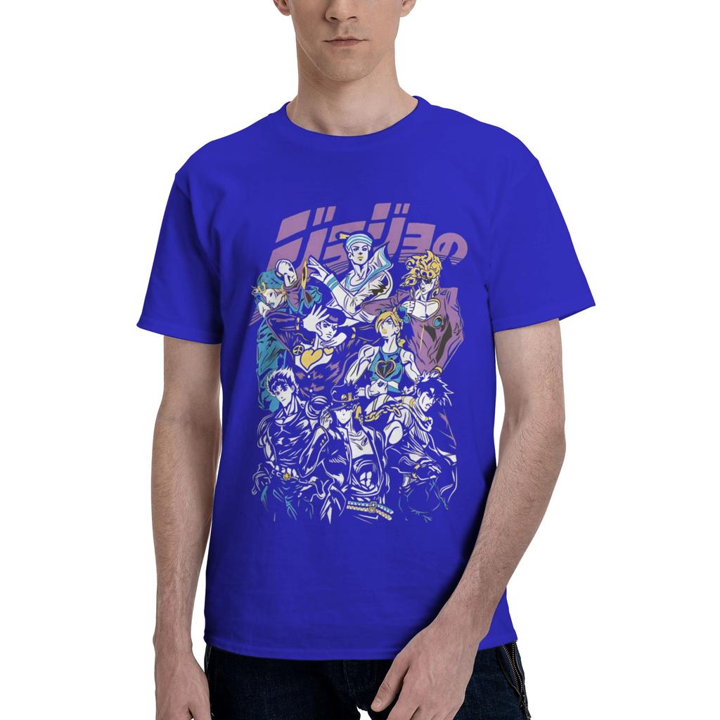 Странный стиль силы Мужская футболка JoJo's Bizarre Adventure Юмористическая с коротким рукавом, круглым вырезом, чистый хлопок, одежда для вечеринки