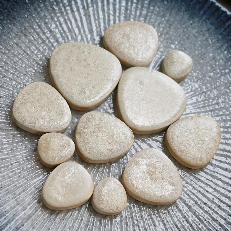 100g DIY Ceramic Mosaic Tiles Glass Leaf Petal Shape Handmade Ornaments Tiles Wall Crafts Crystal for Decorative Material Cerh1