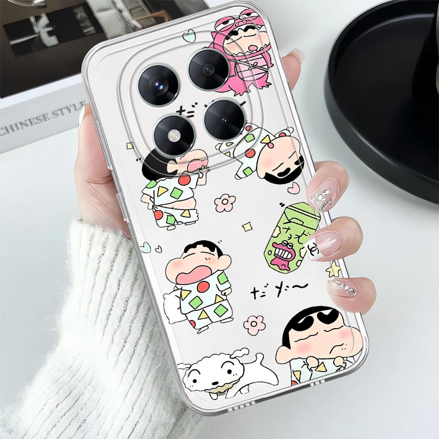 Soft Phone Cover Case for Xiaomi Redmi Note 14 Pro Plus 9 10 12 Note 13 14C 10S A4 13C 12S 11S 11 Cartoon Crayons Shinchan