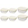 HARIO Heat-resistant Glass Storage Containers, Set of 6, Water Capacity 250/600ml, Off-white, Made In Japan KST-2012-OW