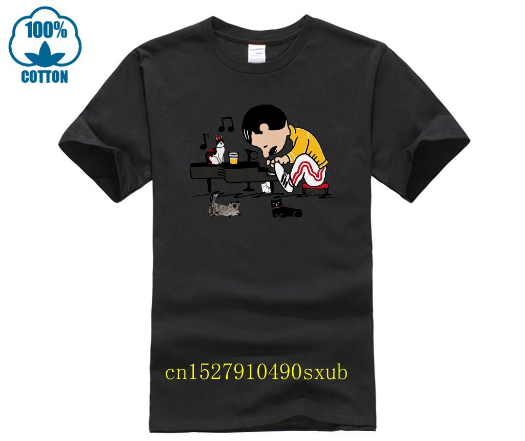 hot man t-shirt Freddie Mercury playing piano with cat shirt woman shirt