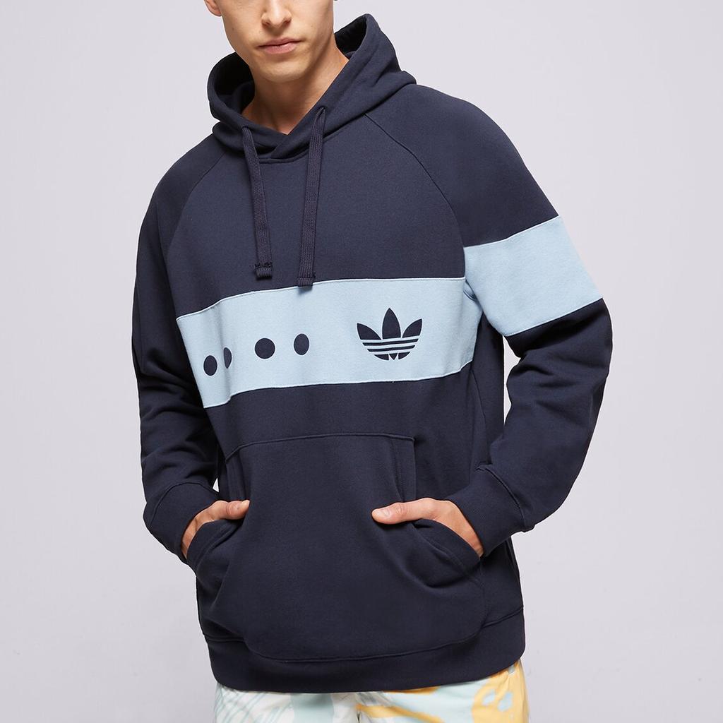 Adidas Мужские толстовки с капюшоном Originals Color Block Logo Print Blue IC8391