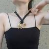 Французское ретро красное золото эмаль кулон-леопард ожерелье для женщин роскошная нишевая цепочка на ключицу ювелирные аксессуары подарок