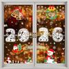 2026 Christmas Window Sticker Santa Claus Pattern Elk Snowman Design Festival Party Sticker Snowflake Motif