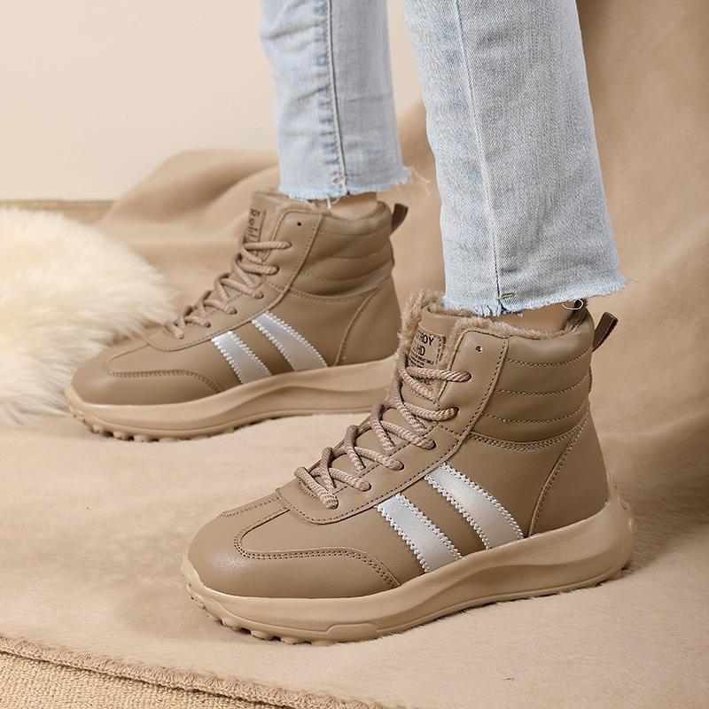 Winter Snow Boots Women's Fleece Thickened Outdoor Warm Boots High Top Snow-proof Non-slip Women's Shoes