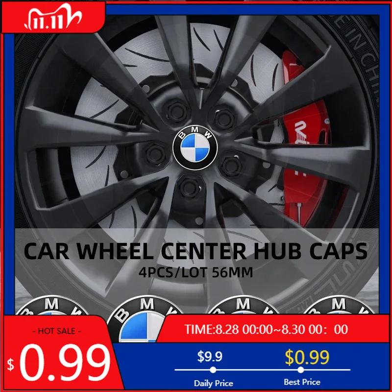 BAAS1 For BMW 4pcs 56/65mm Car Wheel Center Hub Cap Stickers Styling For BMW M Performance E36 E46 E60 E90 E91 E92 E93 F30 F20 M3 Acce