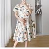 Summer New Fashion Women's Floral Short-Sleeved Dress Pregnant Women Maternity Long Dress Wholesale Breastfeeding Dress