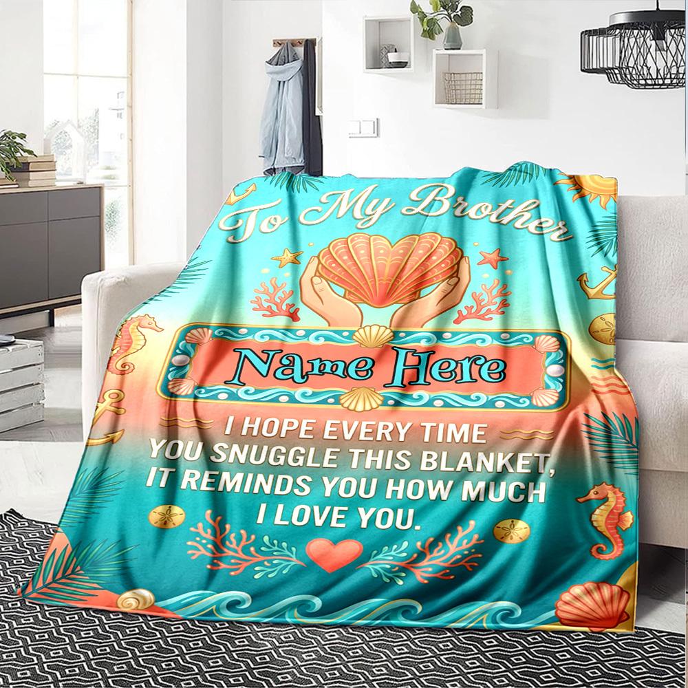 Brother'S Love Blanket Customize Your Name Blanket Soft And Comfortable It'S The Perfect Gift For Family Friends Or Loved Ones Suitable For All