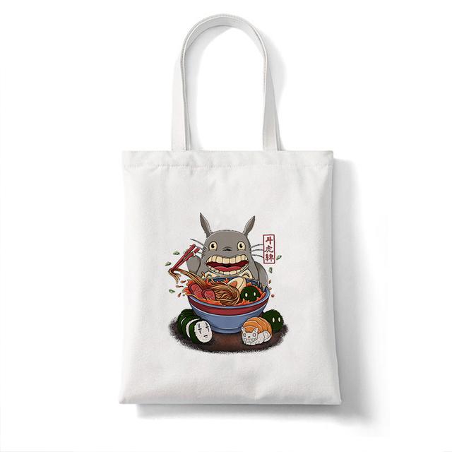 No Face Man Studio Ghibli Totoro Shopper Shopping Bag Anime Bag Cotton Tote Eco Reusable Bolso Handbag Bag Eco Bag Reusable