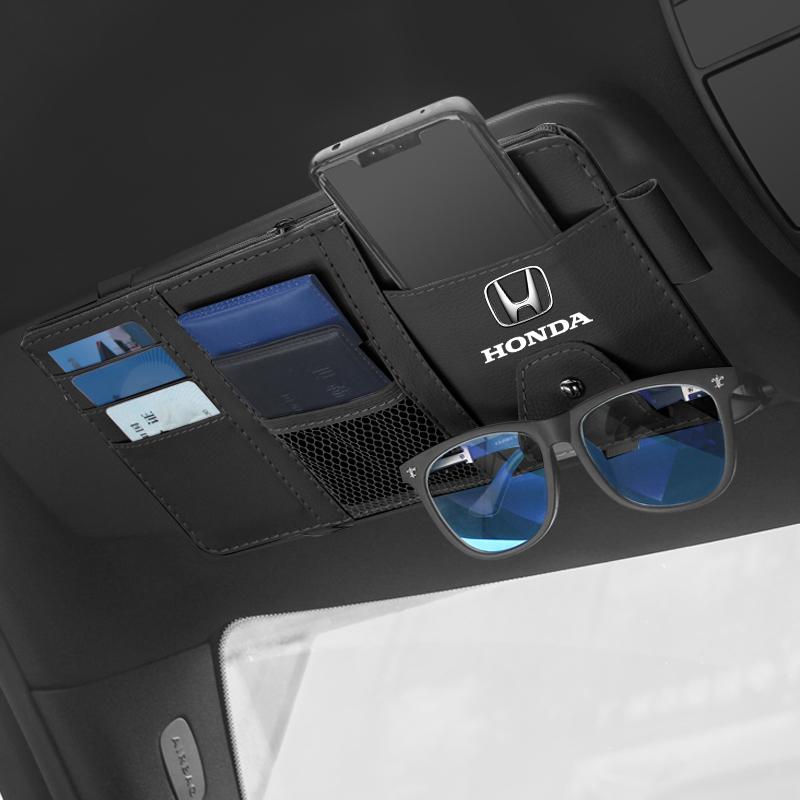 Car Sun Visor Point Type Multi-function Storage Bag Car Accessories For Honda Fit Mugen Insight Type S R VTEC Modulo Vezel RR Si